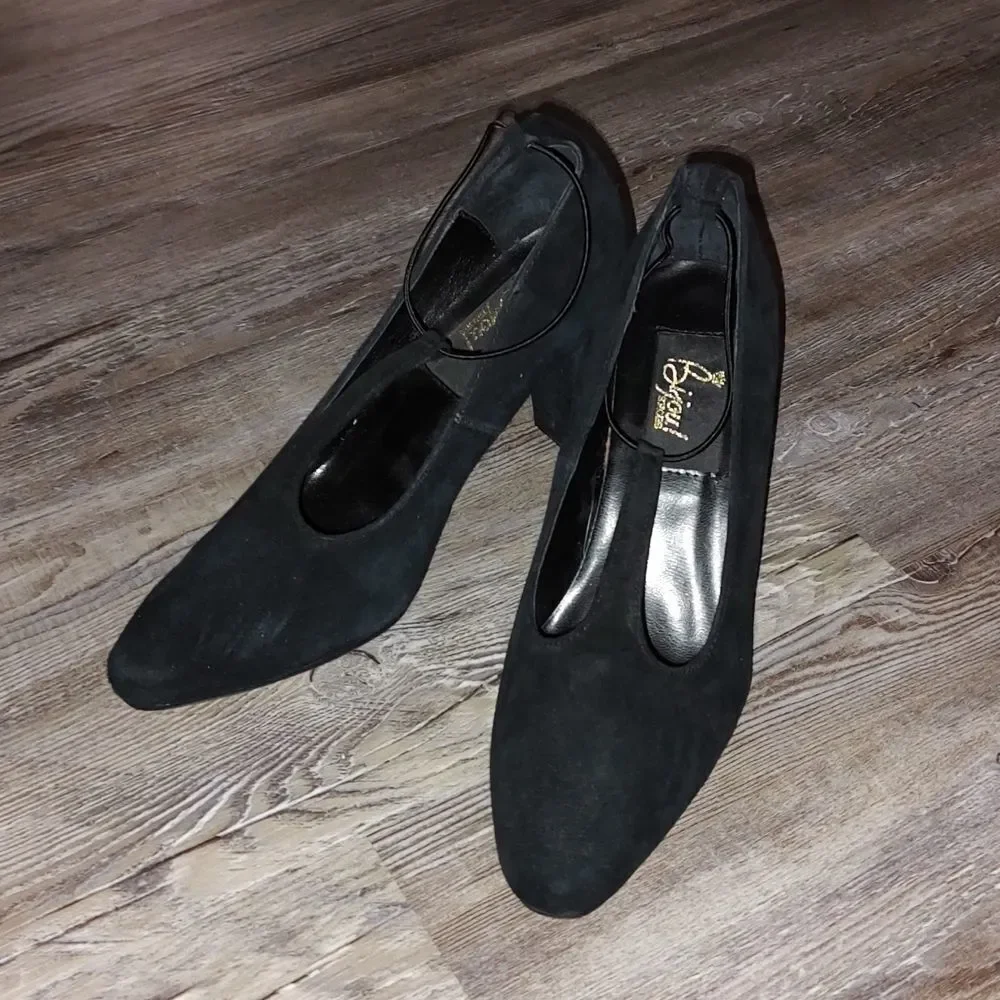 Bijou  black suede look heels Sz 6.5